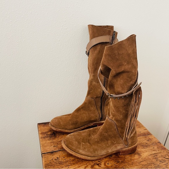 Free People Sayre Mid Boots Fringe Boho Festival - Picture 7 of 11